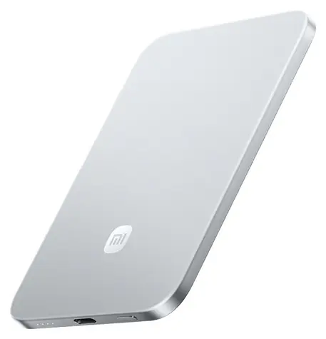 Xiaomi UltraThin Magnetic Power Bank 5000 Glacier Silver / Powerbanka / 5 000 mAh / 15W bezdrátově / 22,5W kabelově