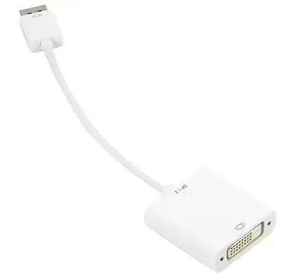 Sharkoon DisplayPort 1.2 0,15 m bílá / Redukce / DisplayPort na DVI-D 24+1 / 3840×2160 30 Hz
