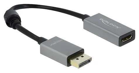 DeLock 66436 černá / Adaptér / DisplayPort 1.4 (M) - HDMI (F) / 4K 60 Hz / aktivní / HDR