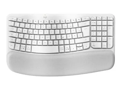 Logitech Wave Keys offwhite / Klávesnice / Ergonomická / DE layout / 2.4 GHz + Bluetooth