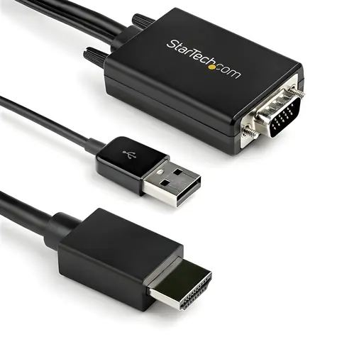 StarTech kabel VGA na HDMI černá / USB audio / 1080p / 60Hz / 2 m