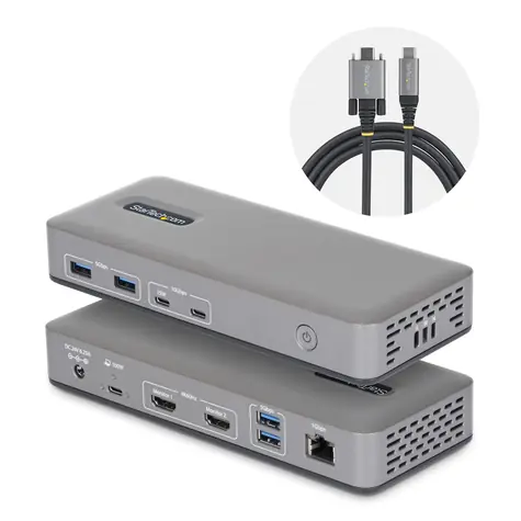 StarTech USB-C Dual HDMI Docking Station / Dokovací stanice / 2x HDMI / PD 100W / 4x USB 3.2 / 2x USB-C / RJ-45