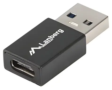 Lanberg USB-C (F) - USB-A (M) černá / Adaptér / USB 3.1