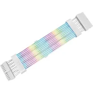 Thermaltake Mod ARGB Snow Cable 24pin bílá / Napájecí kabel / ARGB / 18 AWG / 285 mm