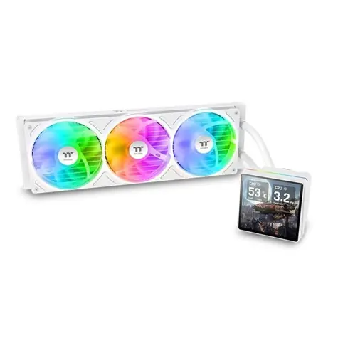 Thermaltake TH360 V3 Ultra ARGB Sync Snow Edition bílá / AIO vodní chladič CPU / 3x 120 mm / 2500 RPM / 37,8 dB