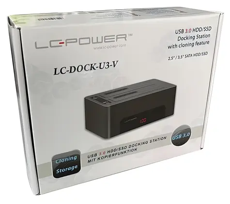 LC POWER LC-DOCK-U3-V / Dokovací stanice pro HDD / SATA / USB 3.0 / Funkce kopírování