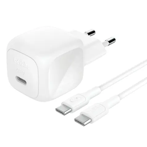 Belkin BOOST CHARGE charger bílá / Nabíječka / USB-C / 45W / PD / PPS / s kabelem USB-C