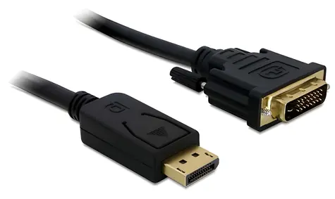 Delock DisplayPort - DVI 24+1 černá / Kabel / 1 m / pozlacené konektory / pasivní / DisplayPort 1.1