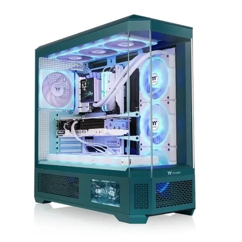 Thermaltake View 600 TG teal / E-ATX / 2x USB-A 3.2 / 1x USB-C 3.2 / bez zdroje / průhledná bočnice