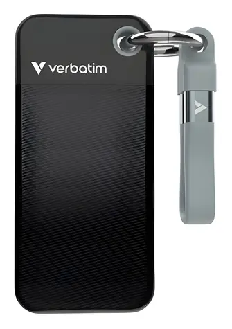 Verbatim Pocket SSD 128 GB černá/šedá / Externí SSD / USB-C 3.2 Gen 2 / R: 1000 MB/s / W: 1000 MB/s