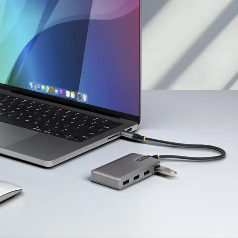 StarTech USB-C Hub 4 porty šedá / USB rozbočovač / 4× USB-A / 1× USB 2.0 / 5 Gbps