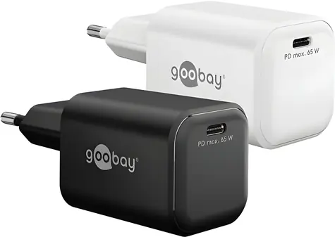 Goobay Nano 65W bílá / Síťová nabíječka / 1x USB-C / USB-C PD / GaN / 65W