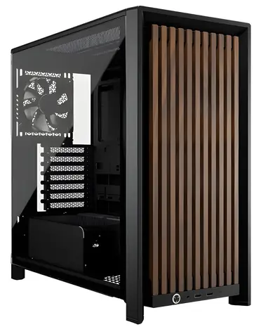 Corsair FRAME 4000D RS Wood černá/ořech / Skříň / E-ATX / 2x USB-A 3.2 / 1x USB-C 3.2 / 4x 120mm / bez zdroje
