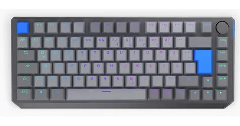 Endorfy Thock V2 75% Wireless DE šedá / Herní klávesnice / Bezdrátová / Endorfy Yellow / USB&BT&2.4GHz / DE layout