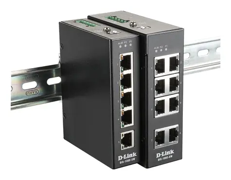 D-Link DIS-100E-5W / Průmyslový switch / 5x 10/100 Mbit / Unmanaged / DIN lišta / -40 až 75 °C