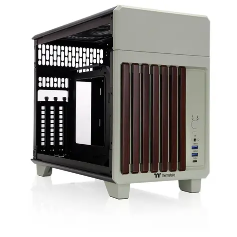 Thermaltake TR100 WS světle zelená / Mini ITX / 2x USB-A / 1x USB-C / bez zdroje