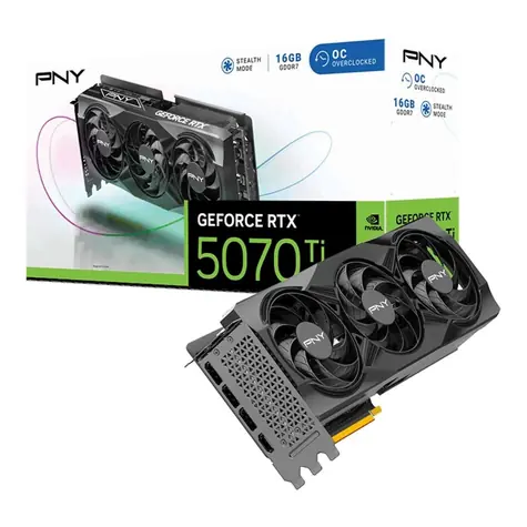 PNY GeForce RTX 5070 Ti OC / Grafická karta / 16 GB GDDR7 / 256-bit / 1x HDMI + 3x DP / 750W (16)