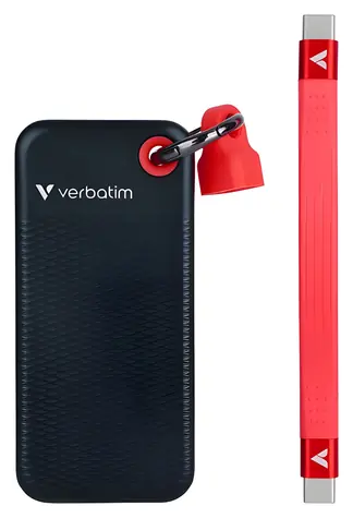 Verbatim Pocket SSD 1TB černo-červená / Externí disk / USB-C 3.2 Gen 2 / R: 1000 MB/s / W: 1000 MB/s