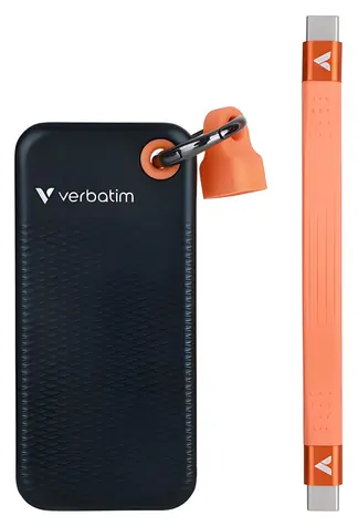 Verbatim Pocket SSD černo-oranžová / Externí disk / 2 TB / USB-C 3.2 Gen 2 / 1000 MB/s čtení / 1000 MB/s zápis