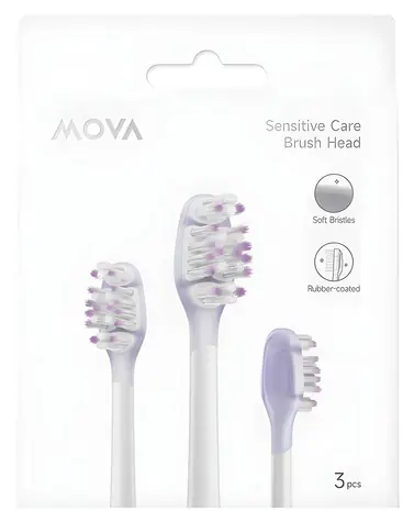 MOVA ABH2-SE / Náhradní hlavice pro sonický kartáček citlivé zuby / 3 ks / MOVA Fresh 20, Sensus Fresh 10