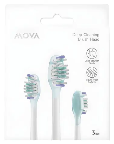 MOVA ABH2-CL / Náhradní hlavice pro sonický kartáček / 3 ks / MOVA Fresh 20, Sensus Fresh 10