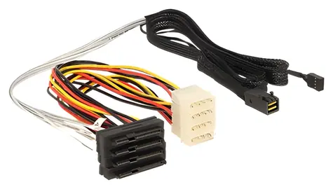 DeLock Kabel Mini SAS HD SFF-8643 (M) - 4x SAS SFF-8482 (F) 1m / SAS-3 12 Gbit/s