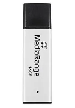MediaRange MR1899 stříbrná/černá / USB-Stick / 16 GB / USB-A 3.2 Gen 1 / Čtení 130 MB/s / Zápis 60 MB/s
