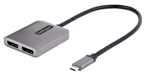 StarTech USB-C MST hub šedá / Rozbočovač / 2× DisplayPort / 4K 60Hz / Windows