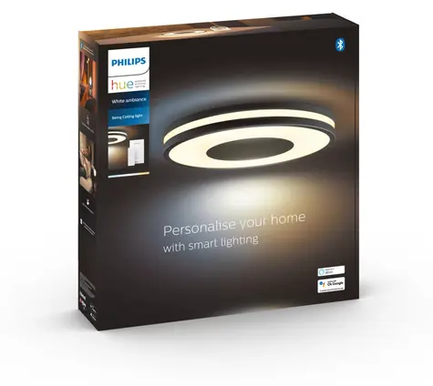 Philips Hue WA Being černá / Stropní LED svítidlo / 32W / 2400lm / 2200-6500K / IP20 / Bluetooth/Zigbee / s ovladačem