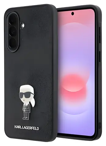 Karl Lagerfeld Fixed Glitter Metal Ikonik černá / Zadní kryt / Samsung Galaxy A37