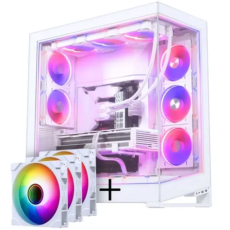 Phanteks NV Series NV9 bílá / Počítačová skříň / E-ATX / A-RGB / průhledná bočnice / bez zdroje