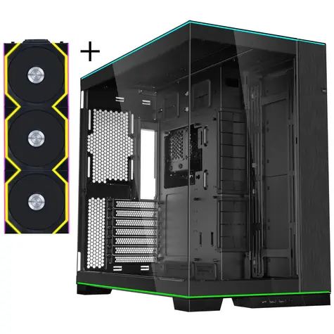Lian Li O11D EVO RGB černá + 3× UNI FAN SL Wireless 120 mm / PC skříň / Mid Tower / Tempered Glass / ARGB PWM