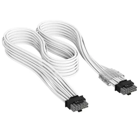 Corsair Premium Sleeved bílá / Napájecí kabel / 12V-2x6 na 12V-2x6 / Universal / textilní opletení