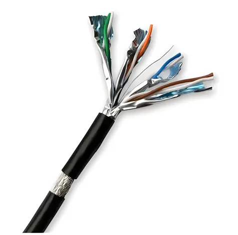 DATACOM S/FTP drát CAT7 / Síťový kabel / PE / Fca / 100m / černý / OUTDOOR