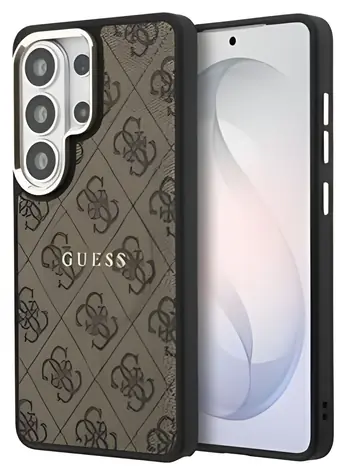 Guess PU Leather 4G Gold Frame hnědá / Zadní kryt / Samsung Galaxy S26 Ultra / Magnetický / PU kůže