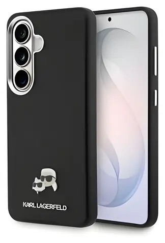 Karl Lagerfeld Grained PU Leather K&CH Heads Magnetic černá / Zadní kryt / Samsung Galaxy S26
