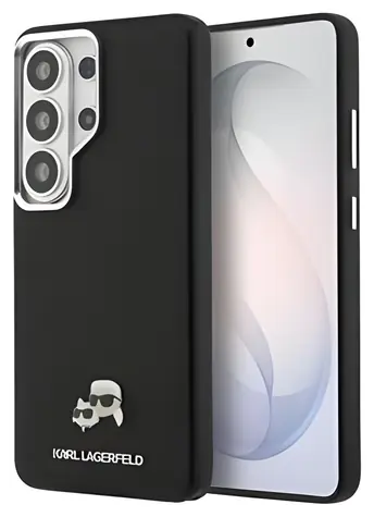 Karl Lagerfeld Grained PU Leather K&CH Heads černá / Zadní kryt / Samsung Galaxy S26 Ultra / Magnetický