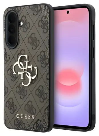 Guess 4G Metal Logo hnědá / Zadní kryt / PU / pro Samsung Galaxy A37