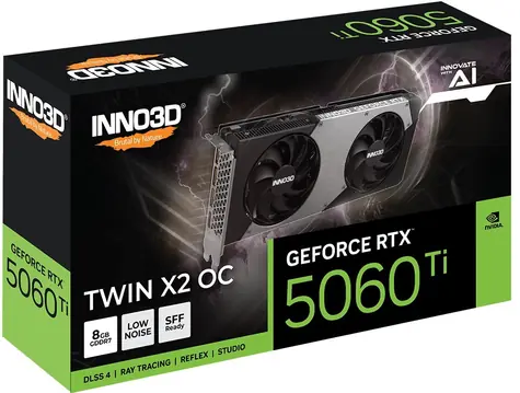 Inno3D GeForce RTX 5060 Ti Twin X2 OC / Grafická karta / 8GB GDDR7 / 128-bit / 1x HDMI + 3x DP / 650W