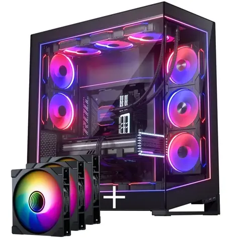 PHANTEKS NV9 MK2 černá / PC skříň Full Tower / E-ATX / DRGB / Tempered Glass / vč. 3× M25 Gen2 140 mm + DRGB Kit