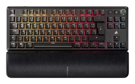 Corsair K70 Core TKL černá / Herní klávesnice / bezdrátová / mechanická / Corsair MLX Red / RGB / DE Layout