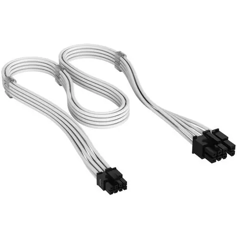 Corsair Premium Sleeved Type 5 bílá / Napájecí kabel / PCIe 6+2pin / pro modulární zdroje