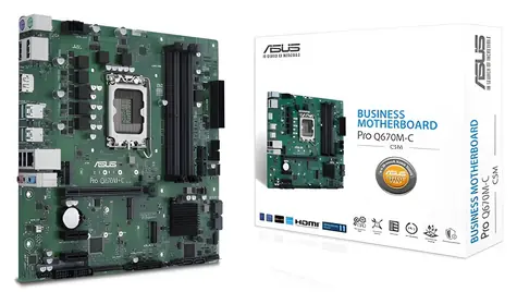 ASUS PRO Q670M-C-CSM / Základní deska / Intel Q670 / LGA 1700 / 4x DDR5 / PCIe x16 / LAN 1Gb / mATX