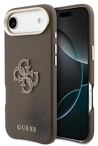 Guess PU Grained 4G Resin Metal Logo hnědá / Zadní kryt / pro iPhone Air