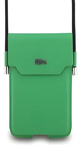Lacoste PVC Iconic Petit Pique Metal Logo XL zelená / Kapsa na telefon