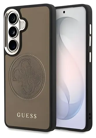 Guess PU Perforated 4G pro Samsung Galaxy S26 hnědá / Zadní kryt / Perforovaný design se 4G logem / Koženkový (PU)