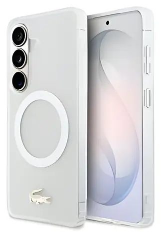 Lacoste Frosted Finish Gold Logo bílá / Zadní kryt / Samsung Galaxy S26 / PC/TPU / magnetický