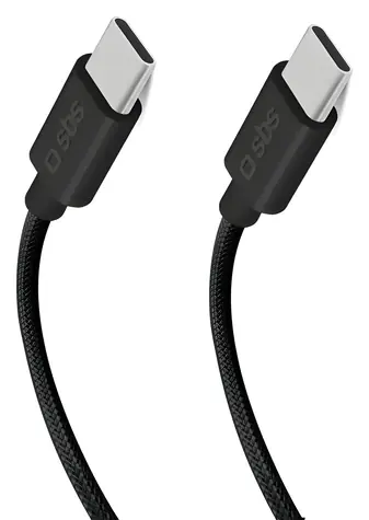 SBS USB-C - USB-C černá / Kabel / 100 W / Power Delivery / opletený / 1,5 m