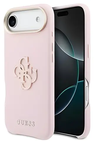 Guess PU Grained 4G Resin Metal Logo růžová / Zadní kryt / pro iPhone Air