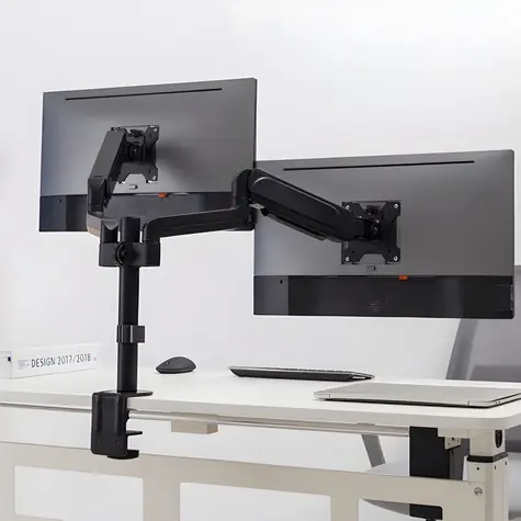 Brateck LDT48-C024 / Držák monitoru / dvě ramena / nosnost 2x 9 kg / plynová vzpěra / VESA 75 & 100